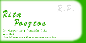 rita posztos business card