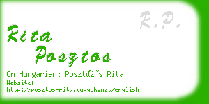 rita posztos business card